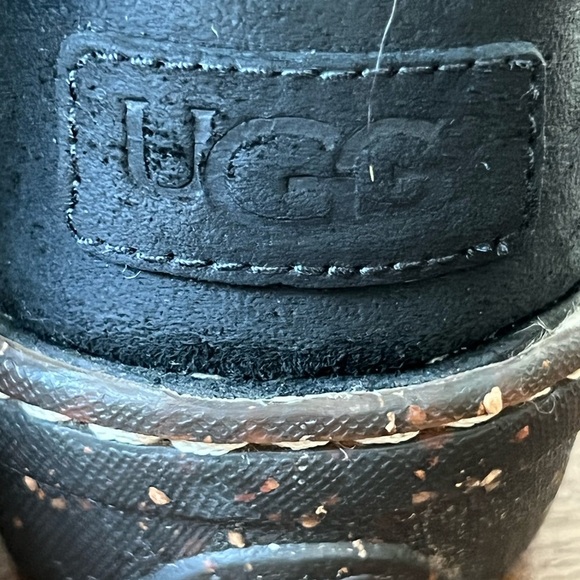 UGG Caspia Black Leather Lace Up Ankle Boots - Picture 5 of 12